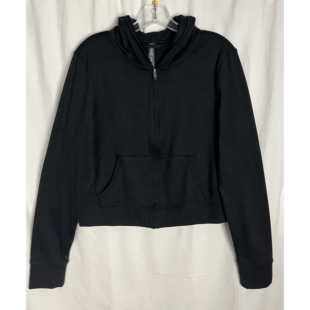 Vuori Women's XL Black Halo Mini Full Zip Hoodie DreamKnit Cropped